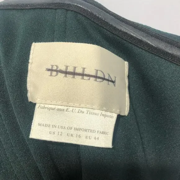 BHLDN Rossi Crepe Maxi Dress Gown Dark Green Size US 12 - Picture 10 of 14